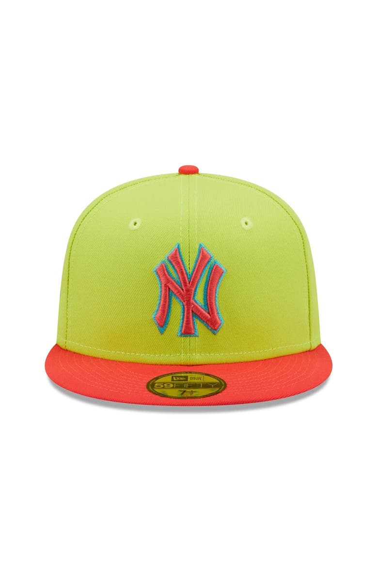 Men's New Era Green/Red New York Yankees Cyber Highlighter 59FIFTY Fitted Hat, Alternate, color, Green