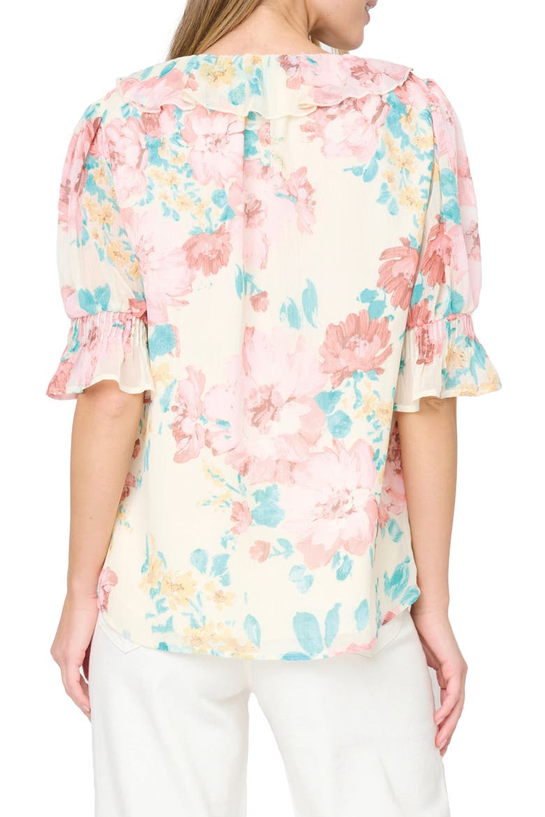 Khloe Ruffles Button-Up Shirt, Alternate, color, SUNDAY BOUQUET FLORAL