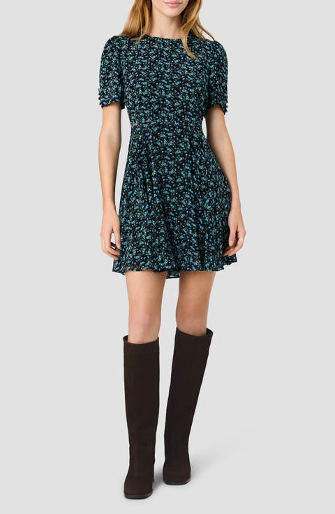 Marina Ditsy Floral Chiffon Minidress