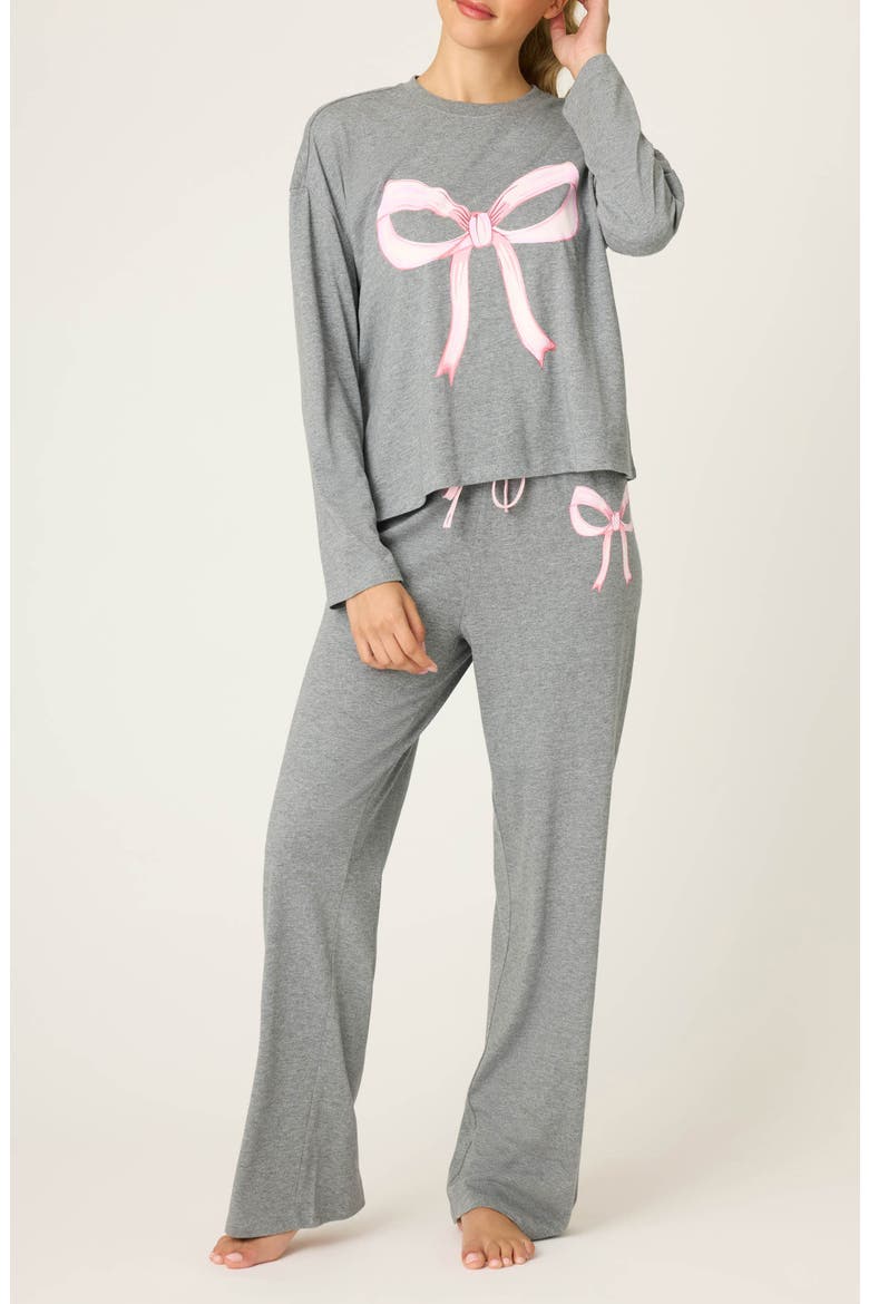 Holiday Softee Pajamas, Main, color, HEATHER DARK CHARCOAL