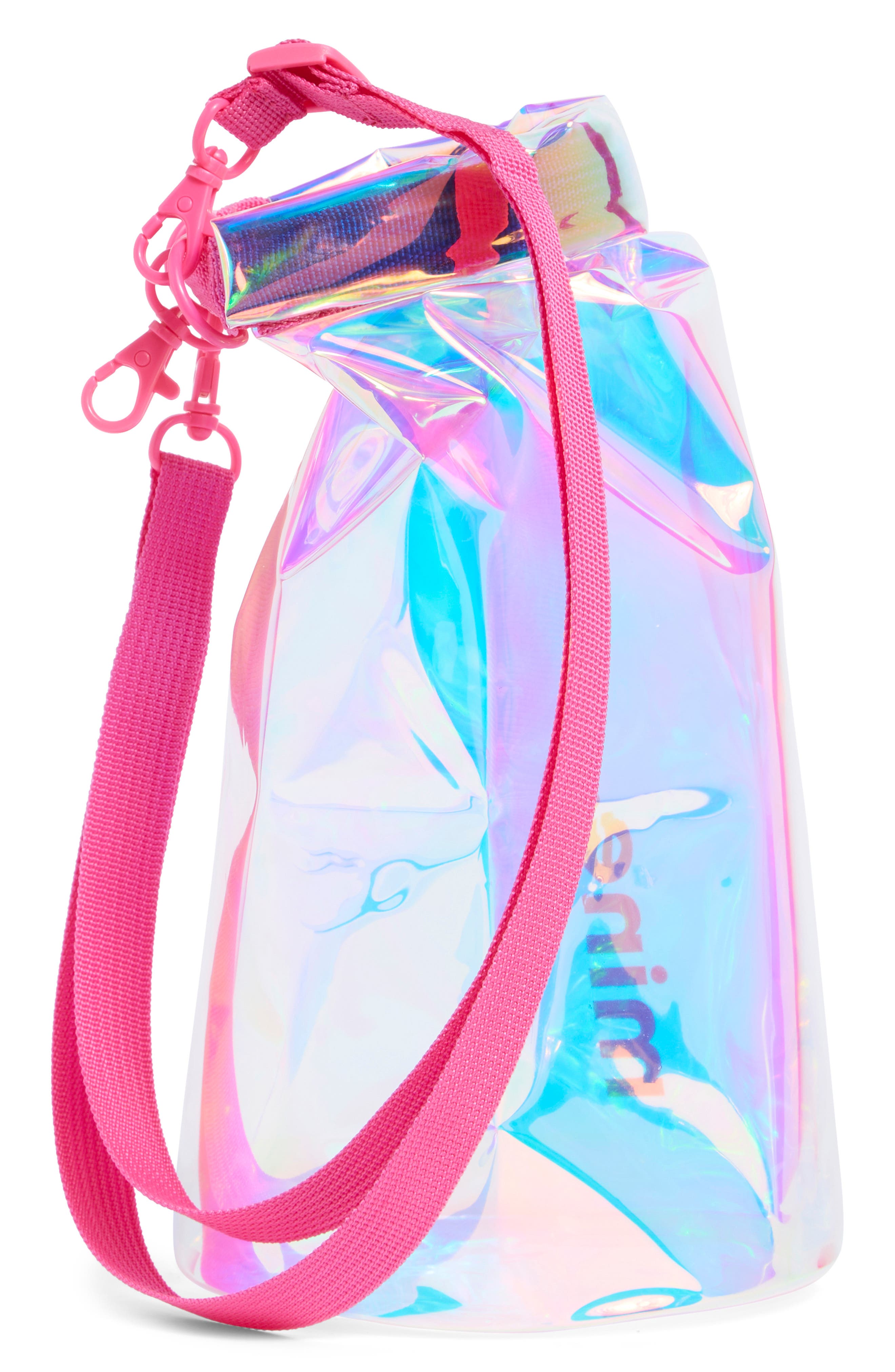 Iridescent Dry Zip Bag, Alternate, color, HOT PINK