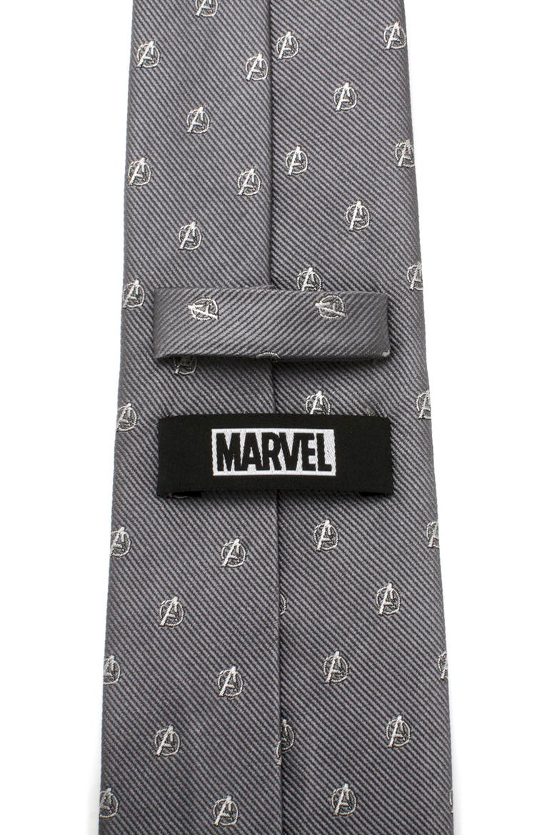 Avengers Silk Tie, Alternate, color, GREY