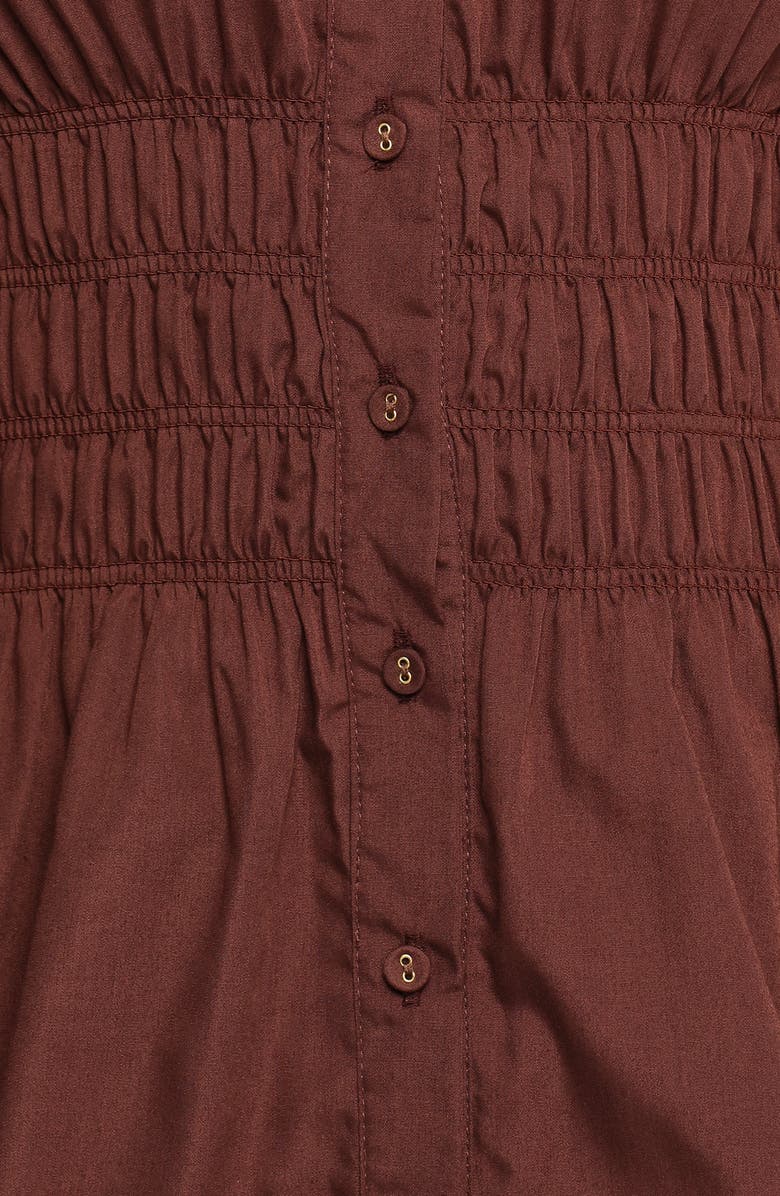 Petal & Pup Wallace Long Sleeve Mini Shirtdress, Alternate, color, Chocolate