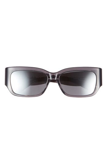 Balenciaga 56mm Rectangular Sunglasses In Gray