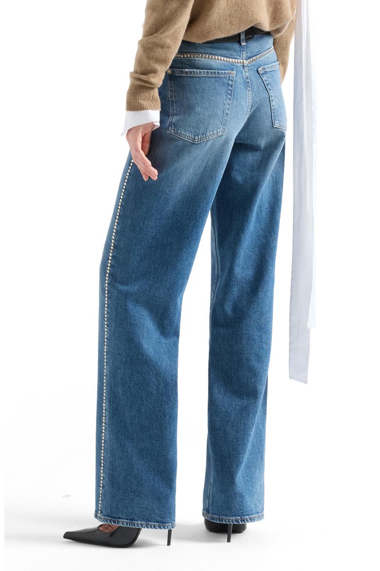 Stovepipe Studded Straight Leg Jeans, Alternate, color, AVENUE