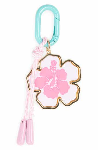 Leith Painted Hibiscus Carabiner Clip Bag Charm