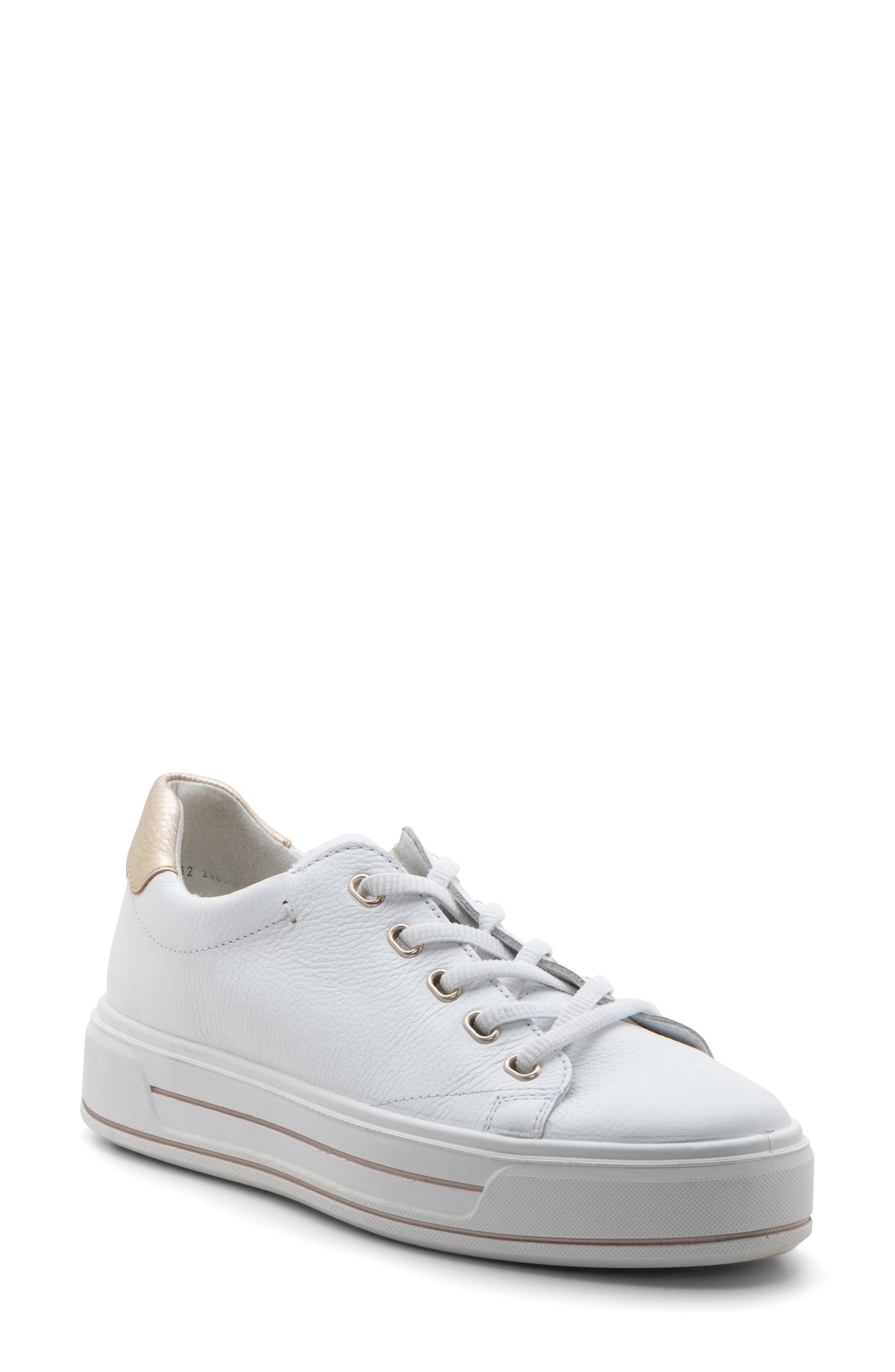 ara Crystal Platform Sneaker in White 