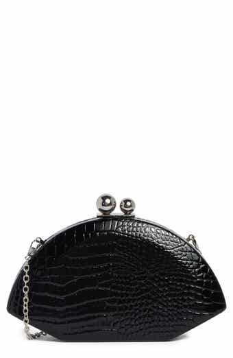 Agatha Croc Embossed Faux Leather Frame Clutch