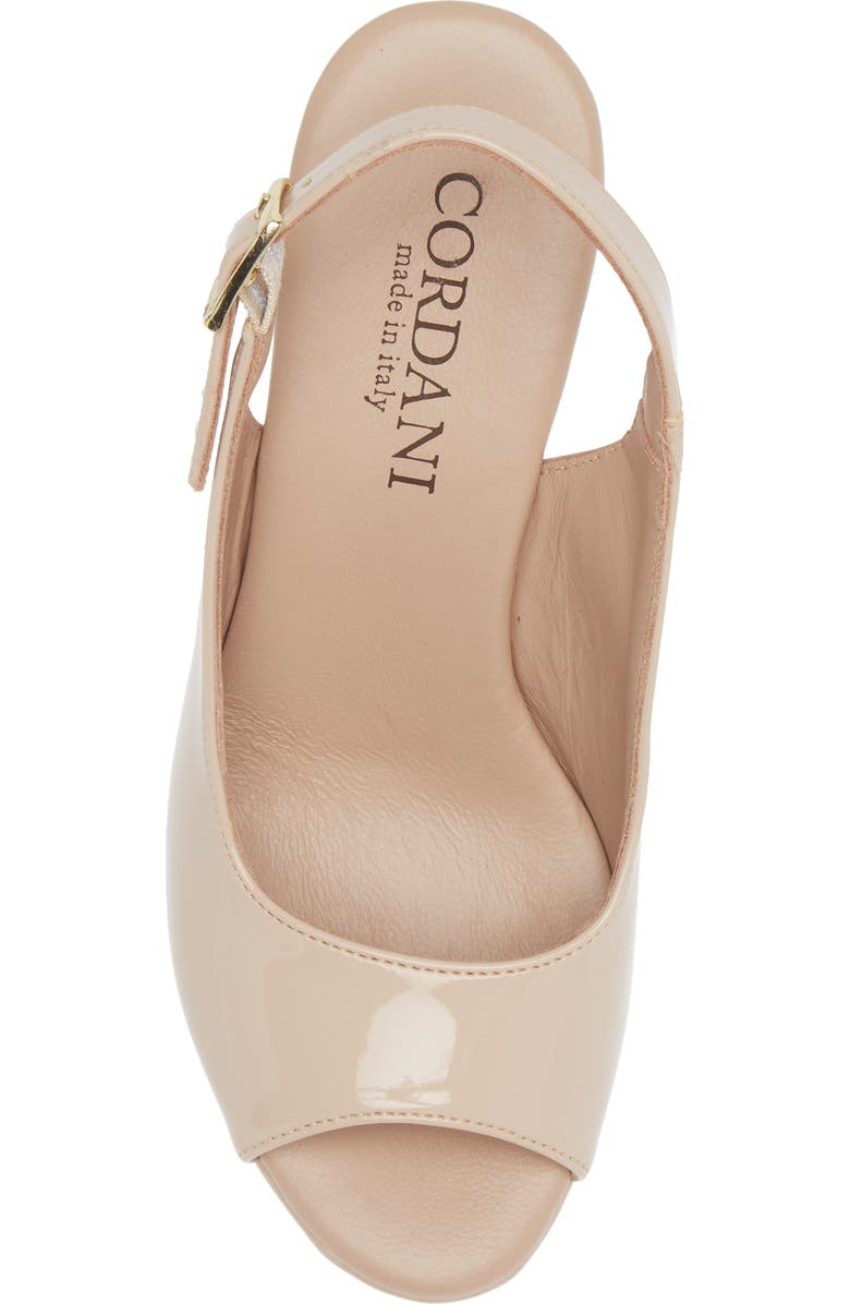 Cordani Tyler Peep Toe Slingback Pump, Alternate, color, Light Beige Patent