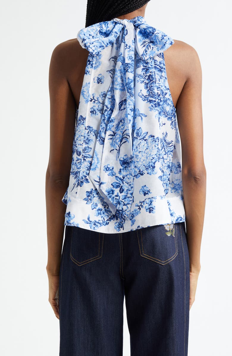 Cinq à Sept Coastal Bouquet Rashan Sleeveless Cotton & Silk Top, Alternate, color, Endless Sky Multi