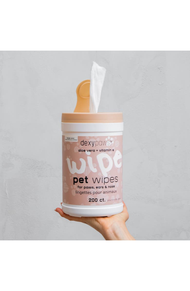 Dexypaws Pet Cleansing Wipes Canister 200Ct, Alternate, color, 