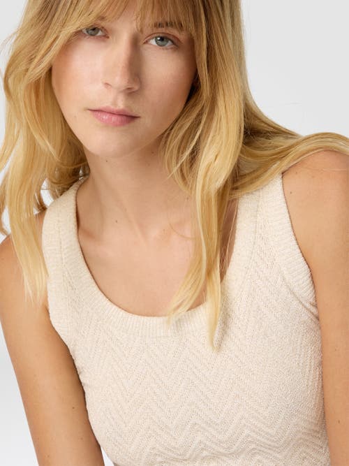 Missoni Cotton Blend Tank Top With Zigzag Pattern In White