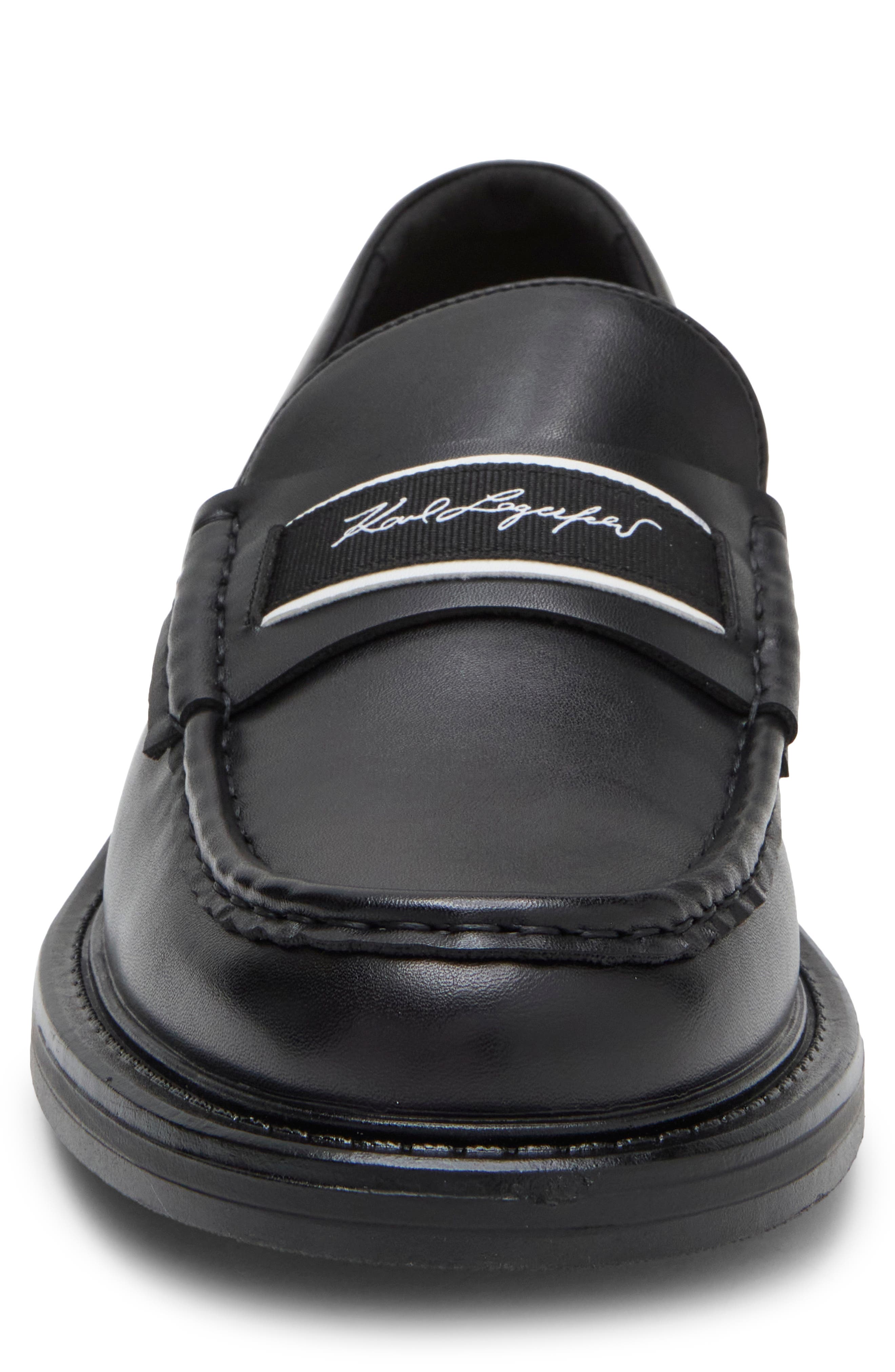 Dareau Faux Leather Penny Loafer, Alternate, color, BLACK