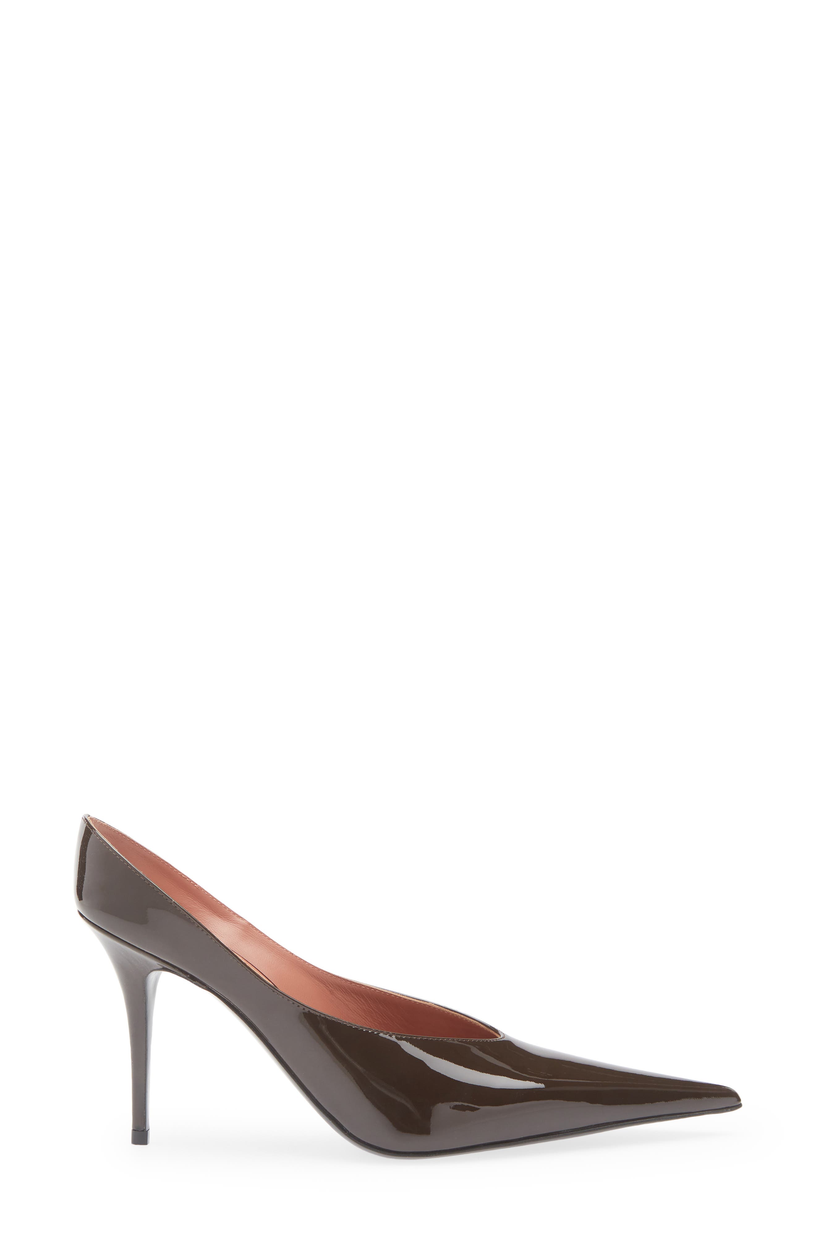 Amina Muaddi Anok Mule, Alternate, color, Patent Coffee