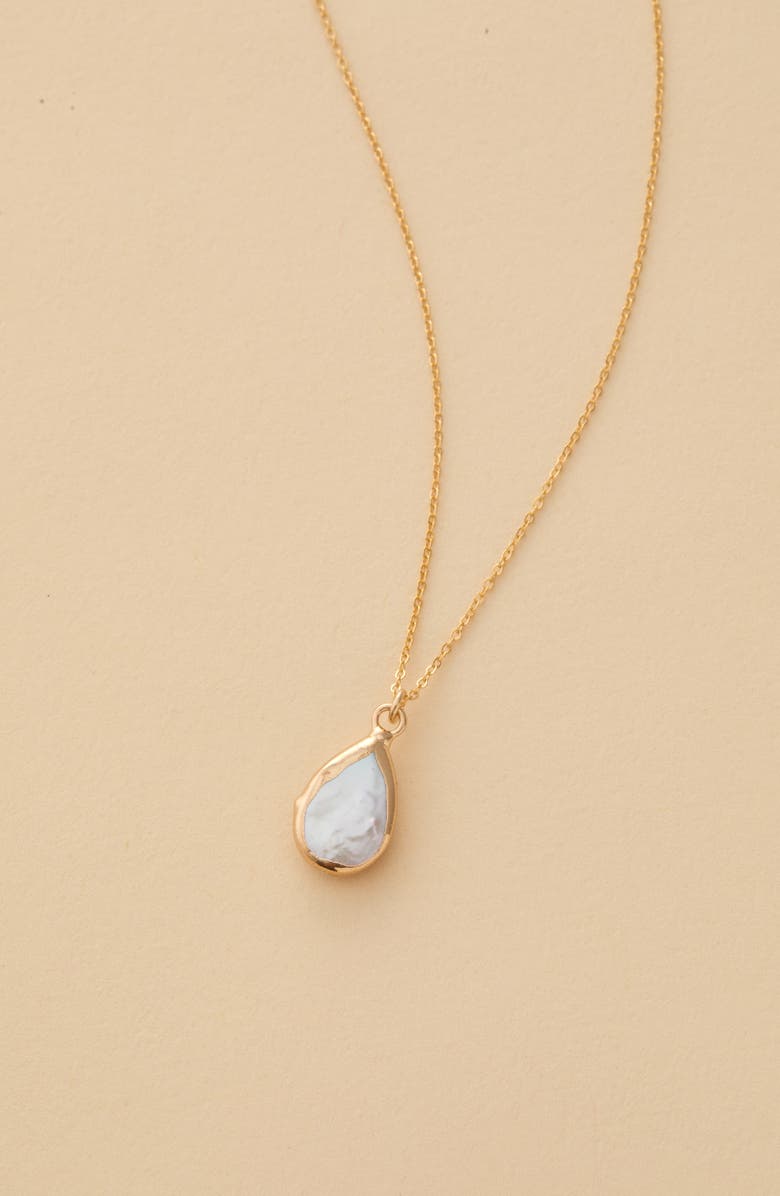 Set & Stones Carrie Baroque Pearl Pendant Necklace, Alternate, color, Gold