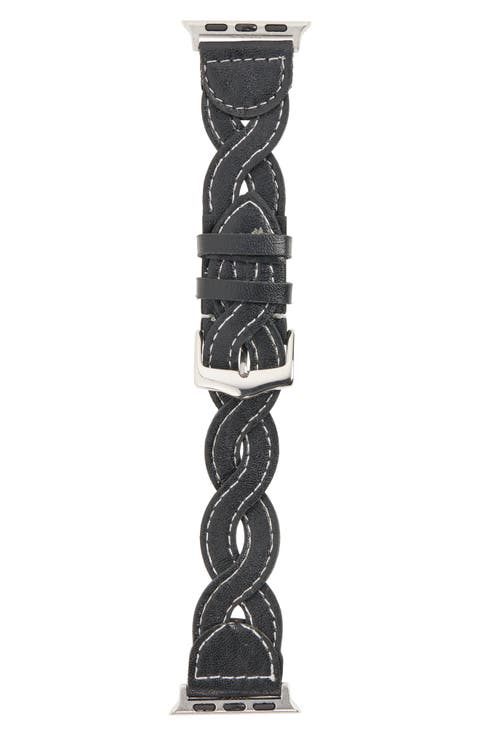 Woven Faux Leather Apple Watch® Watchband