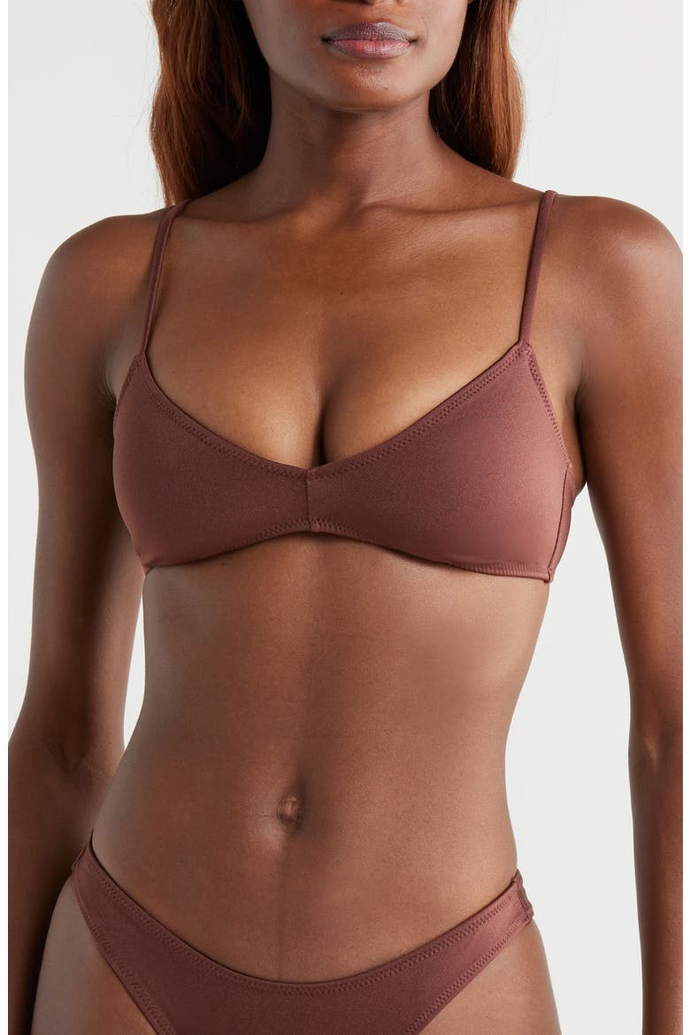 Dana Shine Bikini Top, Main, color, BITTER CHOCOLATE