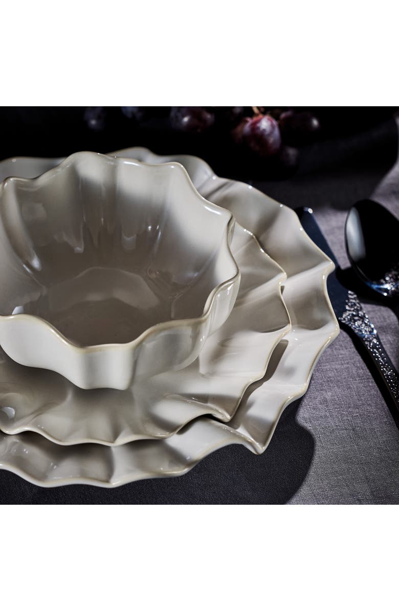 Marchesa Lotus Stoneware Dinner Plate Set of 4, Alternate, color, White