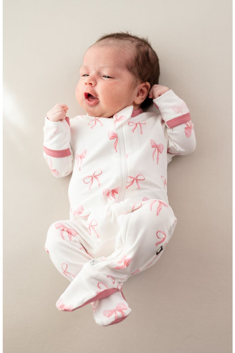 Zip-Up Footie, Alternate, color, BOW