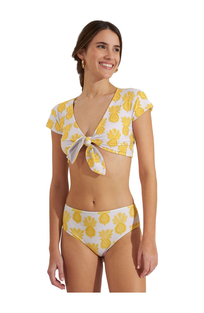 La DoubleJ Bardot Top Pineapple Sunflower White, Main, color, Pineapple Sunflower White