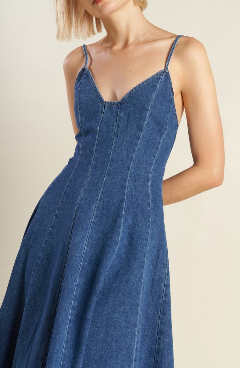 FREEMARKET Sleeveless Denim Midi Dress, Alternate, color, 