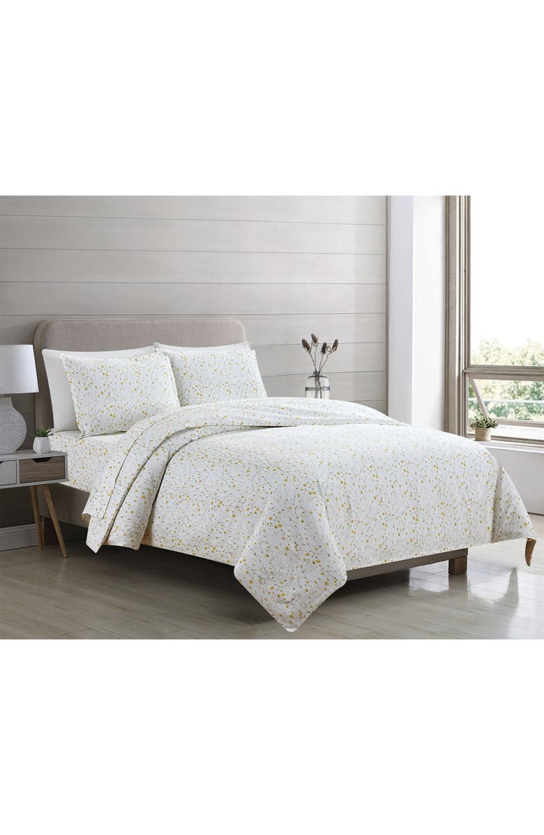 MELANGE HOME Yellow Buttercup 400 Thread Count 100% Cotton Duvet Cover Set, Alternate, color, Yellow