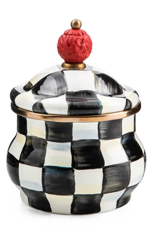 Mackenzie-childs Mackenzie Childs Courtly Check Lidded Sugar Bowl In Neutral