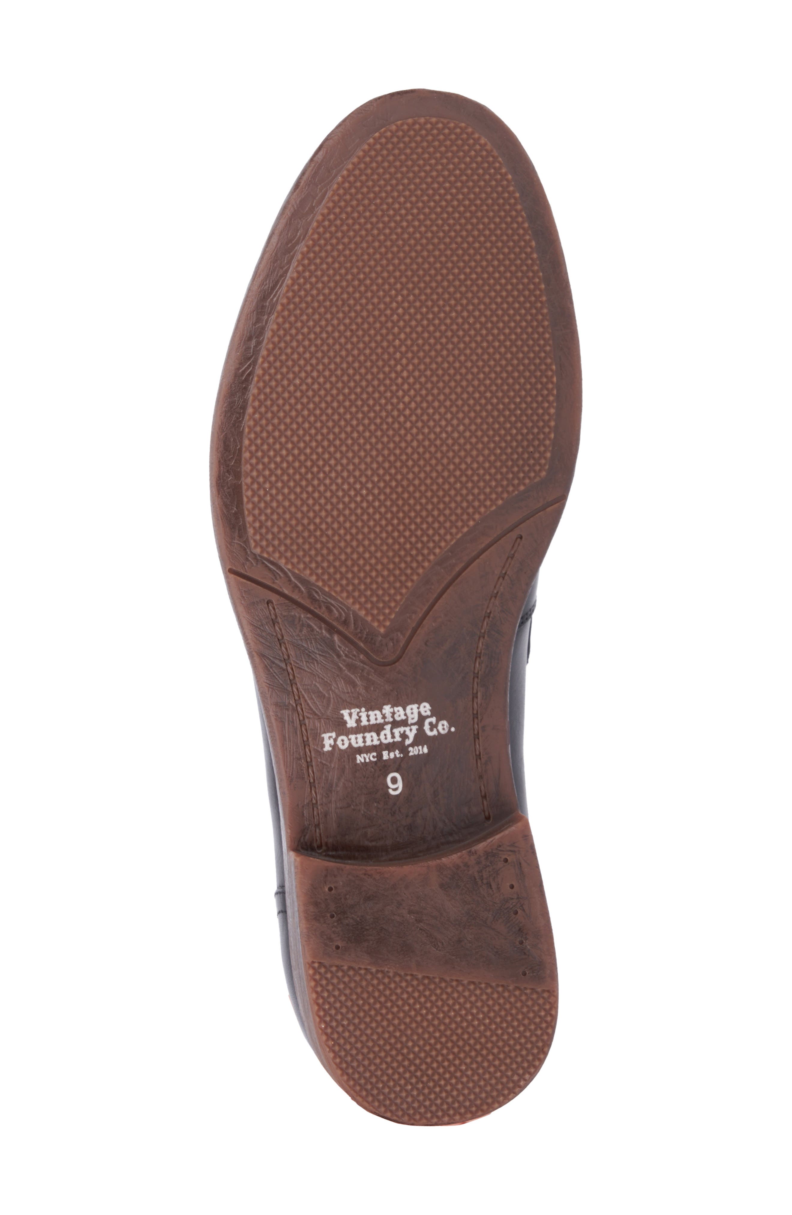 VINTAGE FOUNDRY Harry Apron Toe Penny Loafer, Alternate, color, Black Leather