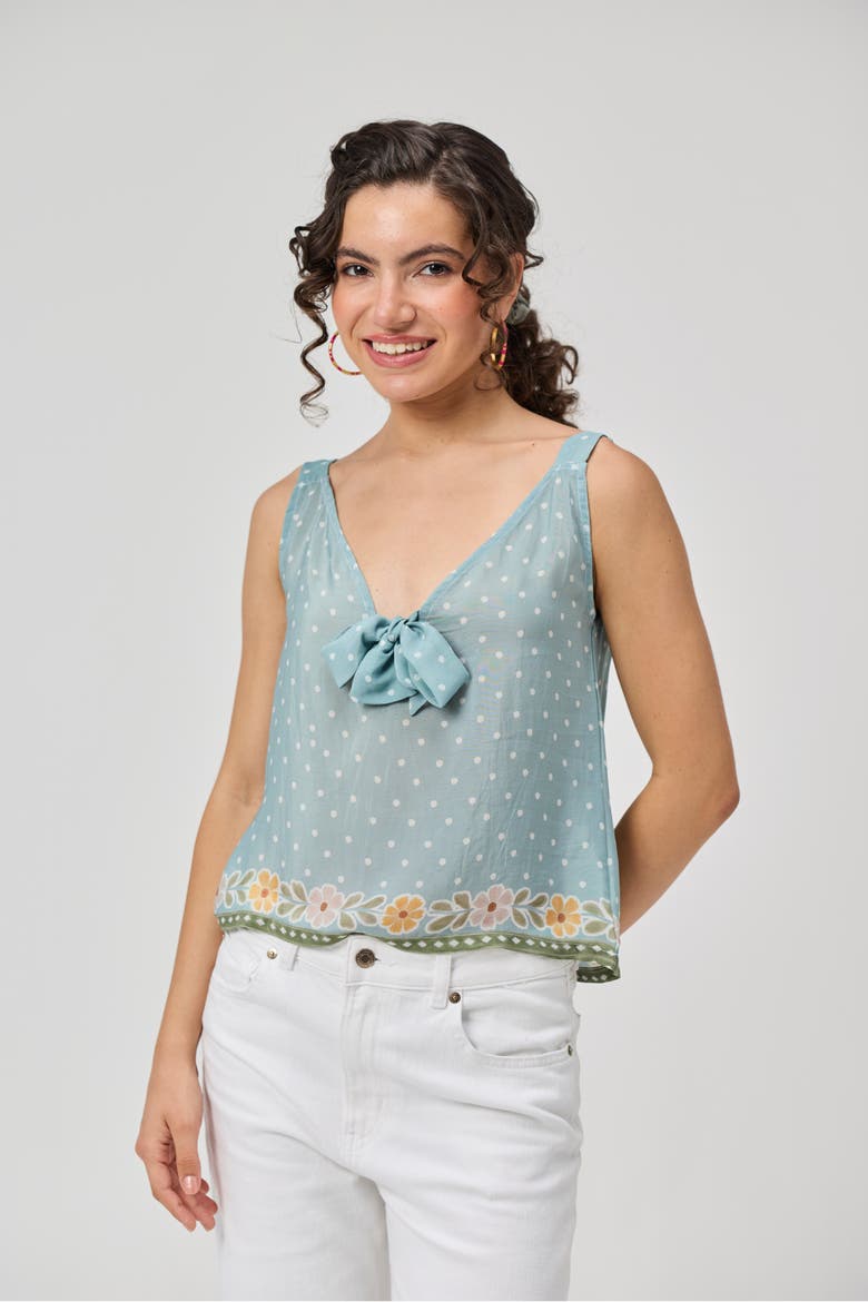 Bow Tie Cami Top, Alternate, color, Blue