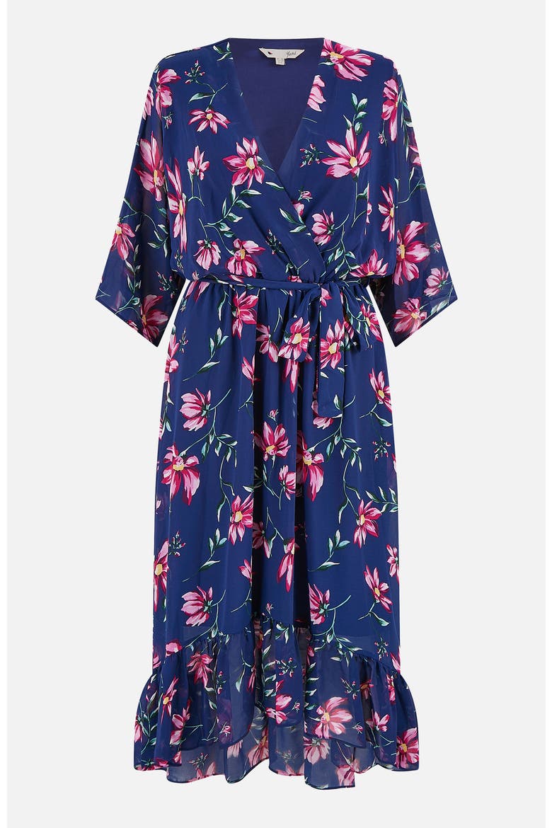 Floral Midi Dress, Alternate, color, Navy