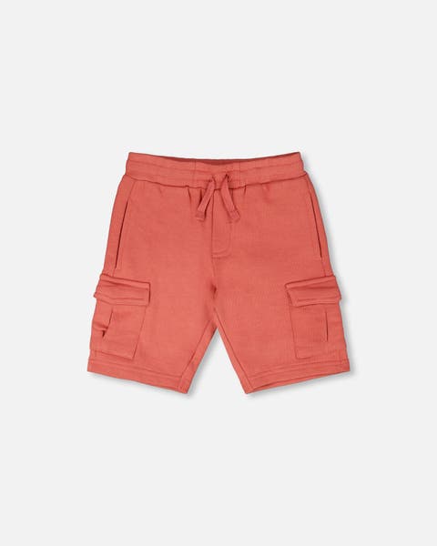 Elastic Waistband Slit and Cargo Pockets French Terry Shorts (Toddler, Little Kid & Big Kid)
