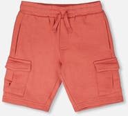 Deux par Deux Elastic Waistband Slit and Cargo Pockets French Terry Shorts