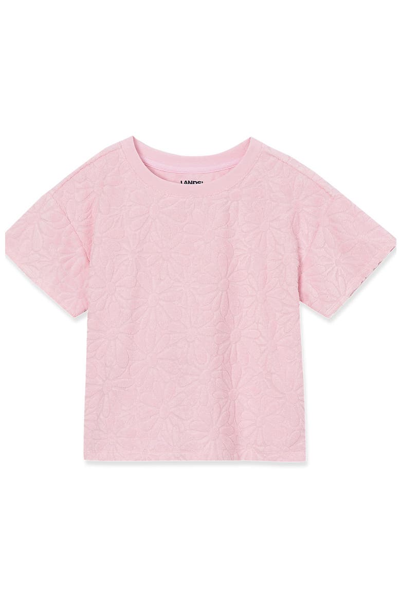 Girls Terry T-Shirt, Main, color, Flamingo Daisies