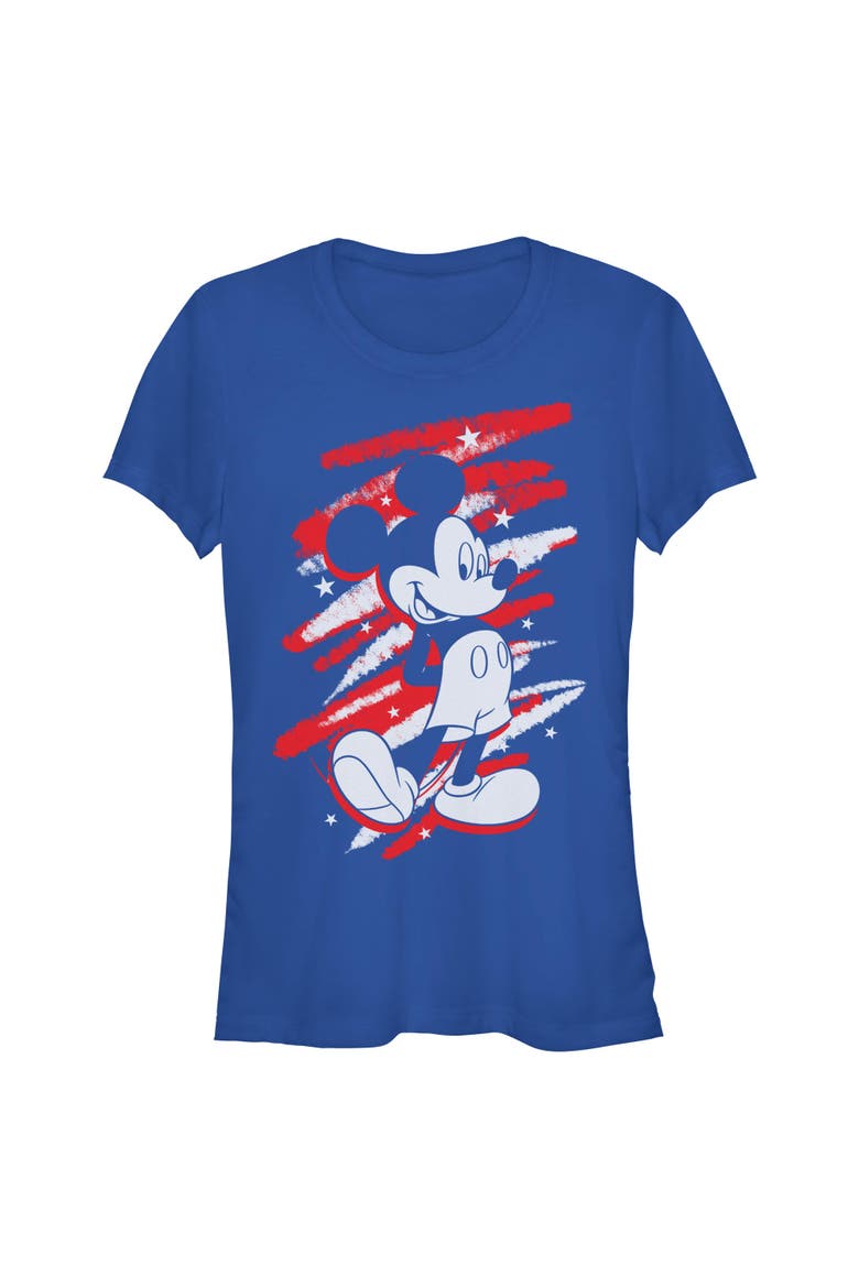 Junior's Classic Pose and Scribbles Short Sleeve Graphic T-Shirt, Main, color, Royal Blue
