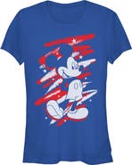 Mickey & Friends Junior's Classic Pose and Scribbles Short Sleeve Graphic T-Shirt