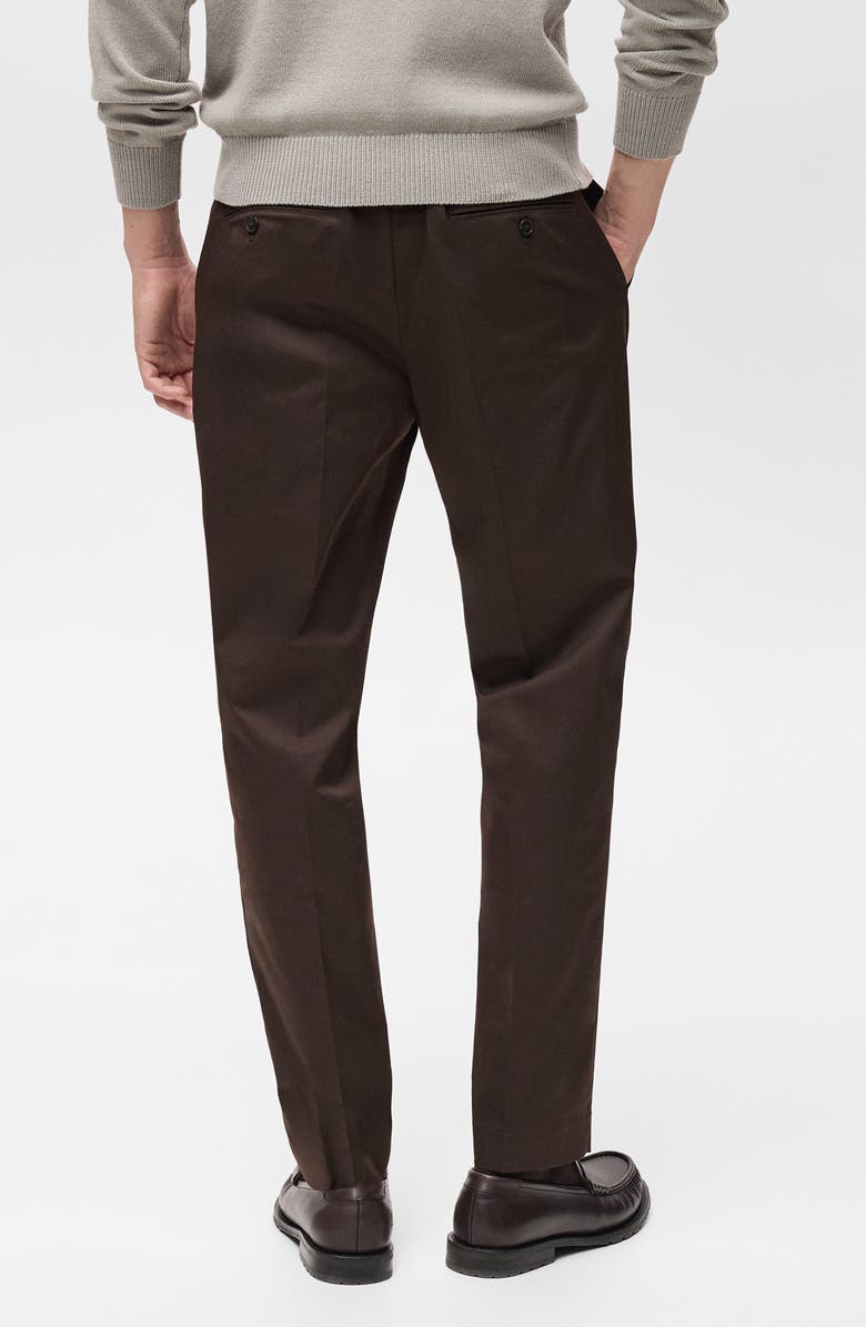MANGO Dublino Slim Fit Twill Chinos, Alternate, color, Chocolate