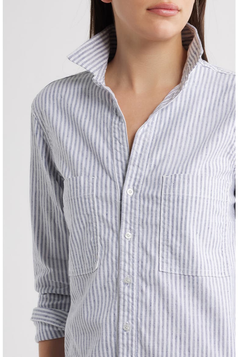 Ireland Stripe Long Sleeve Utility Shirtdress, Alternate, color, NAVY WHITE STRIPE