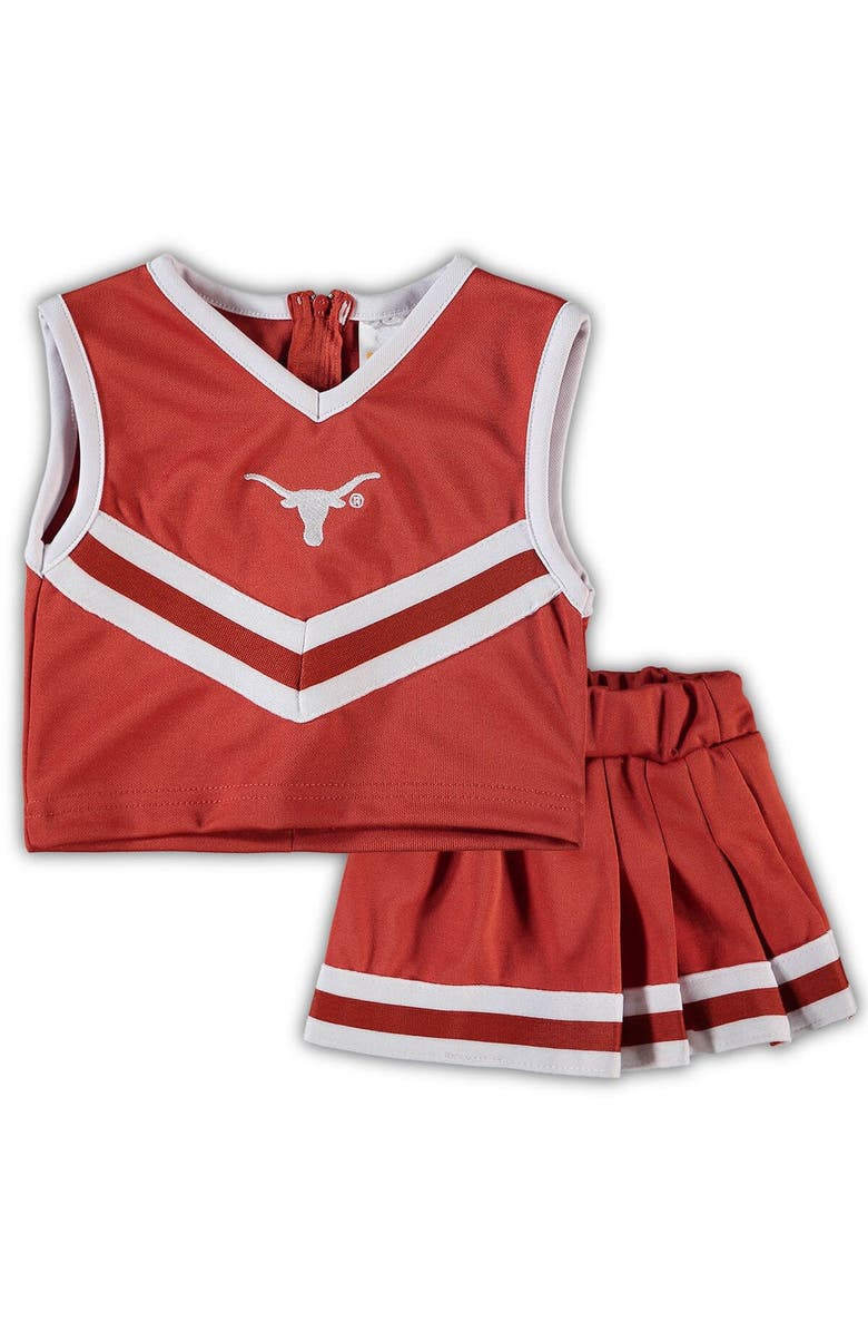 LITTLE KING Girls Toddler Texas Orange Texas Longhorns Two-Piece Cheer Set, Alternate, color, Burnt Orange
