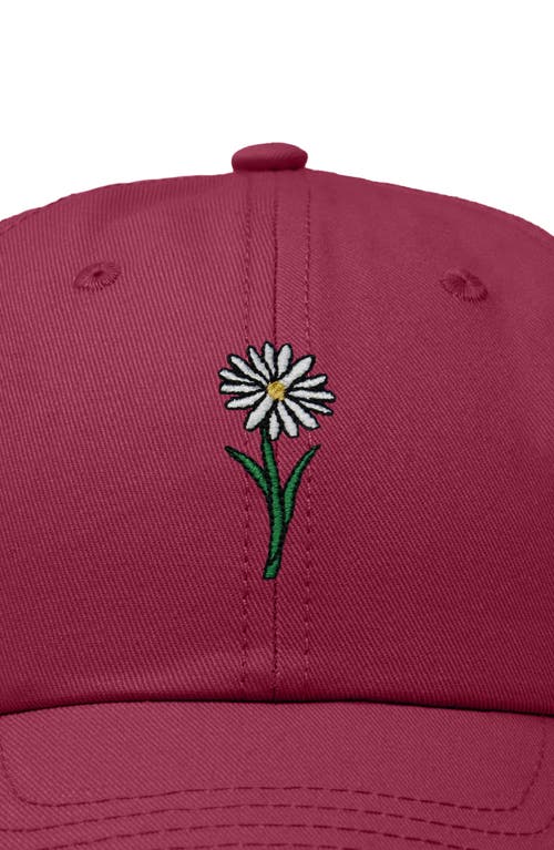 Dalix Daisy Embroidered Everyday Hat In Maroon