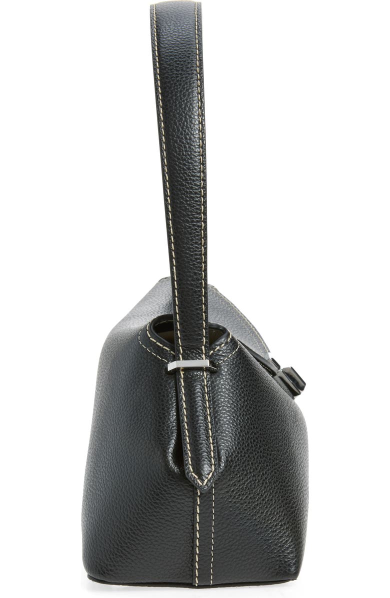 TOTEME T-Lock Leather Shoulder Bag, Alternate, color, Black