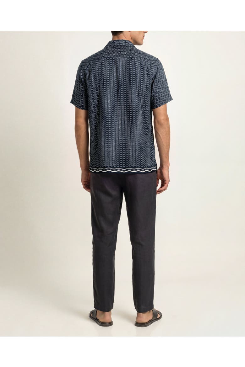 Maitan Silk Printed Silk Shirt In Night Iris, Alternate, color, Night Iris