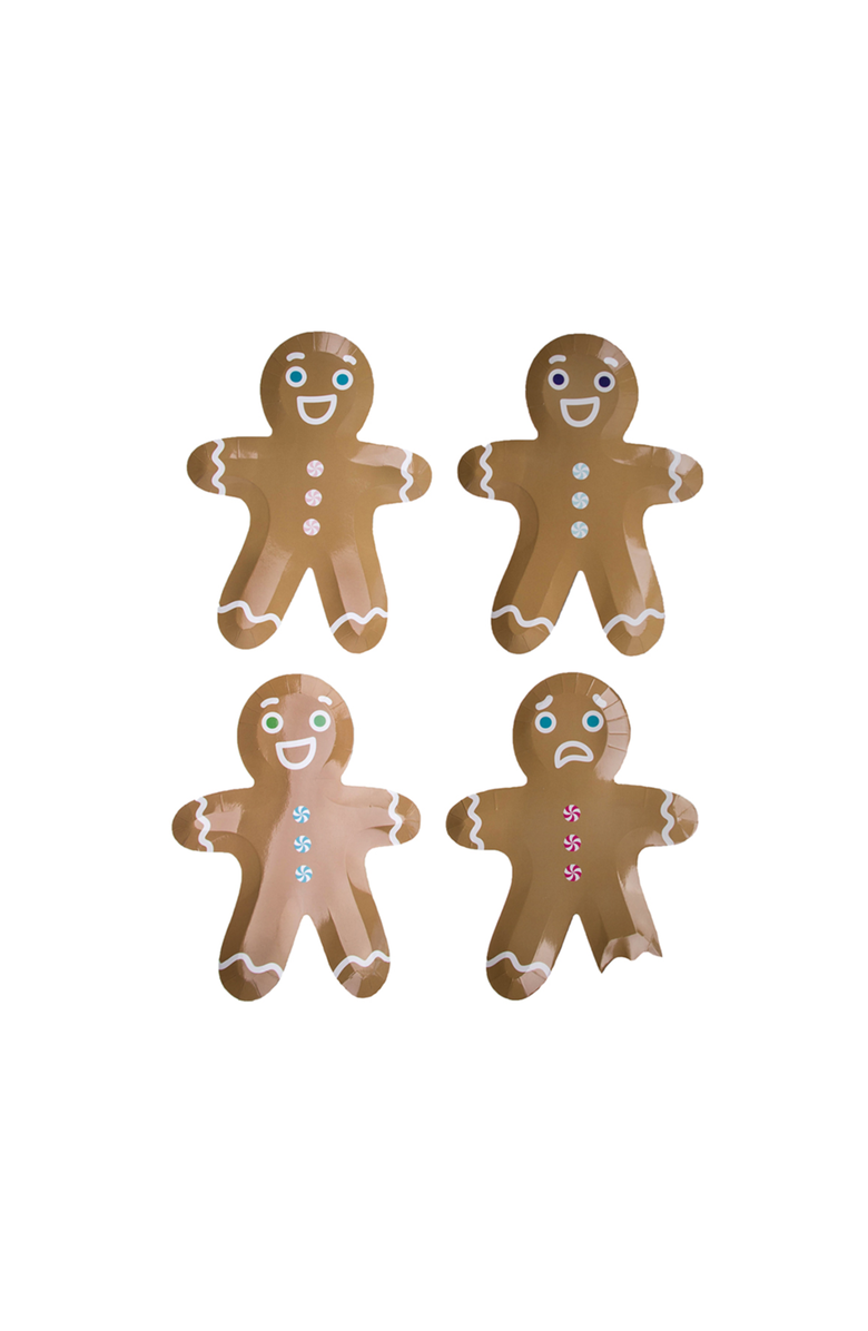 Jollity & Co. Gingerbread Men Christmas Dessert Plates, Main, color, Assorted Pre-Pack