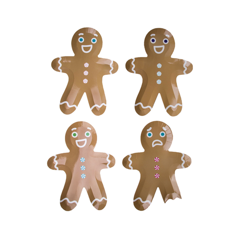 Gingerbread Men Christmas Dessert Plates