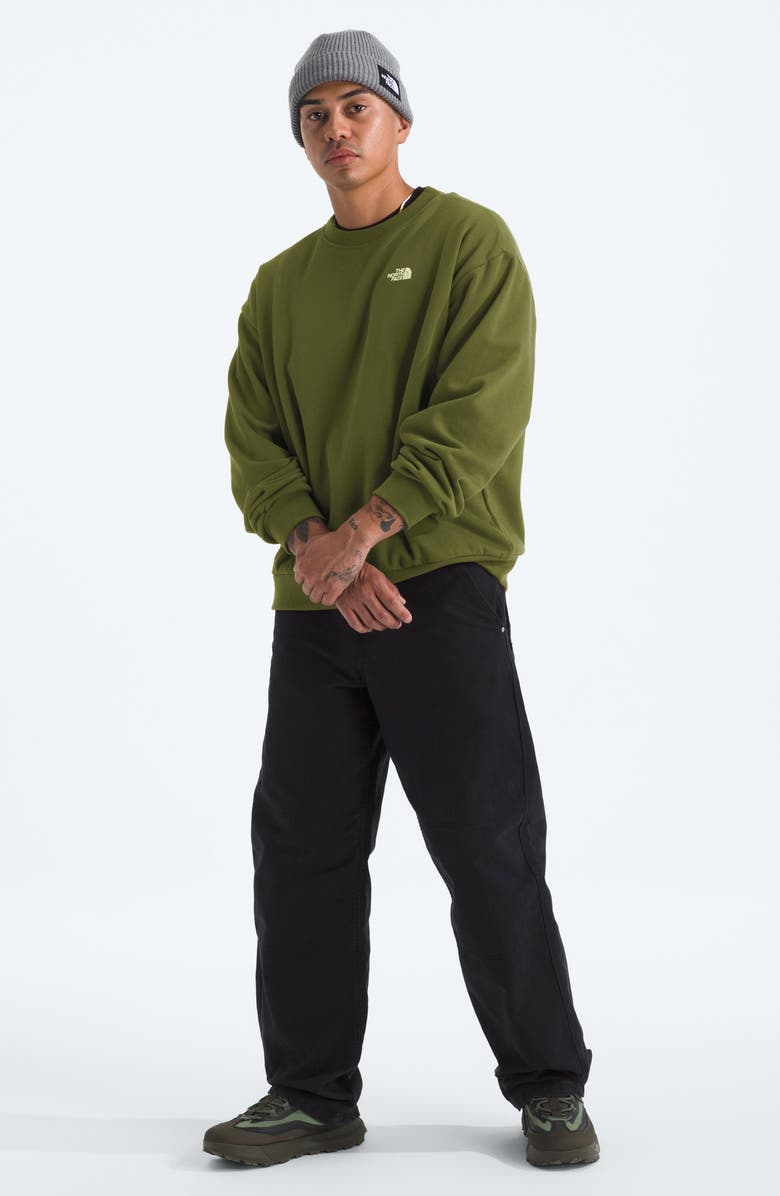 The North Face Oversize Evolution Simple Dome Crewneck Sweatshirt, Alternate, color, Woodland Green