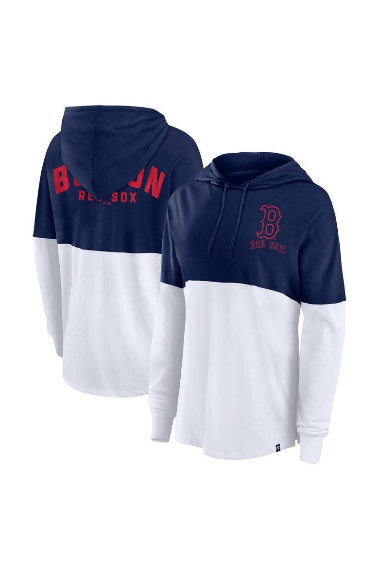 Women's Fanatics Navy/White Boston Red Sox Backup Option Pullover Hoodie, Main, color, Navy