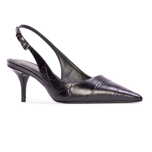 Black Suede Studio Branca 65 Slingback Pump Croc Leather In Black