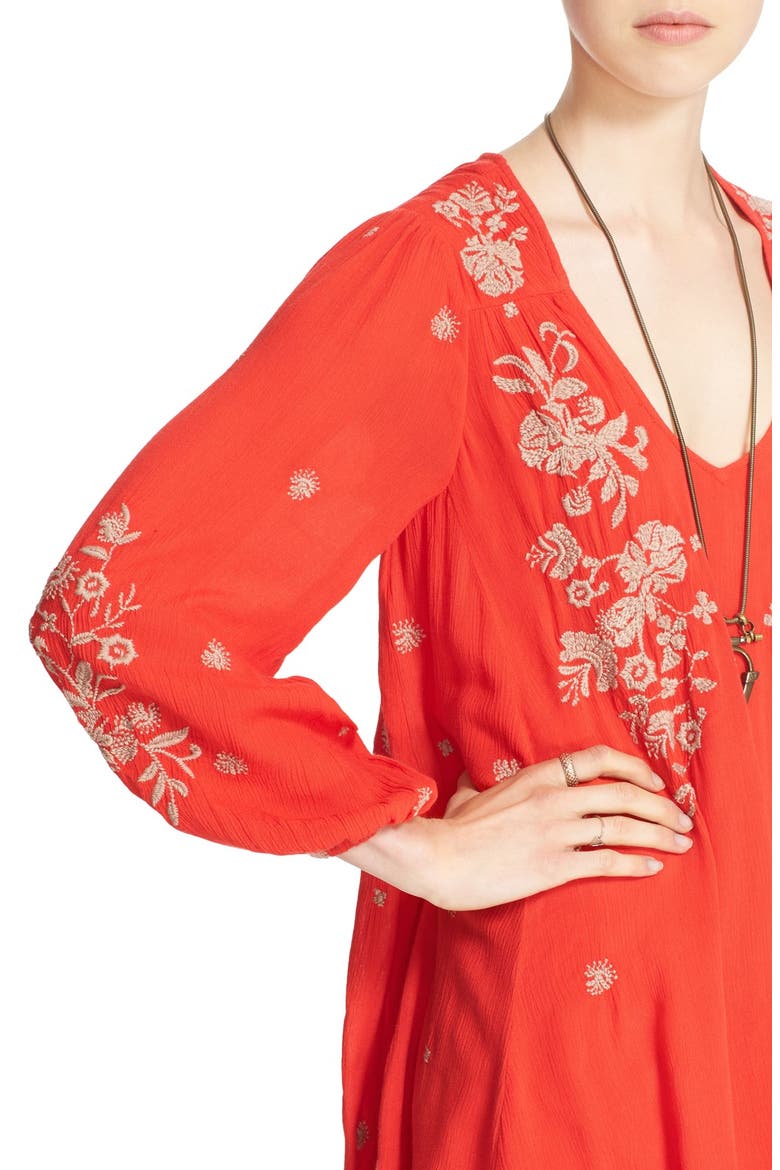 'Sweet Tennessee' Embroidered Minidress, Alternate, color, RED COMBO