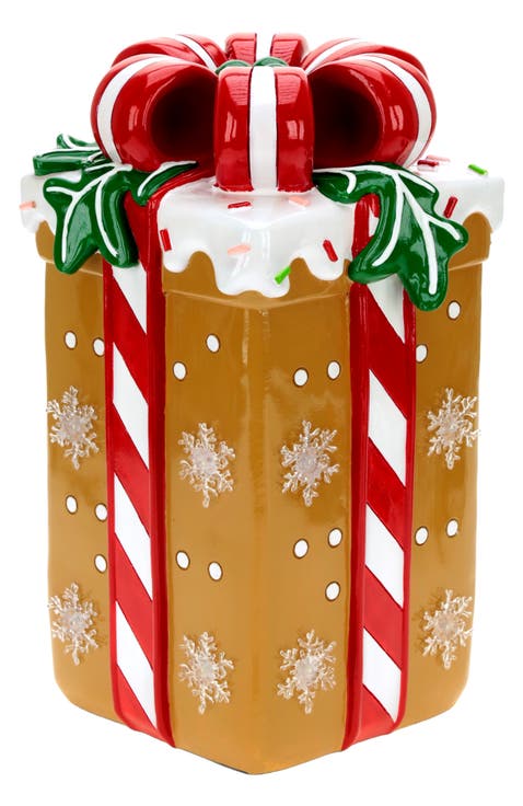 Lighted Gingerbread Gift Box