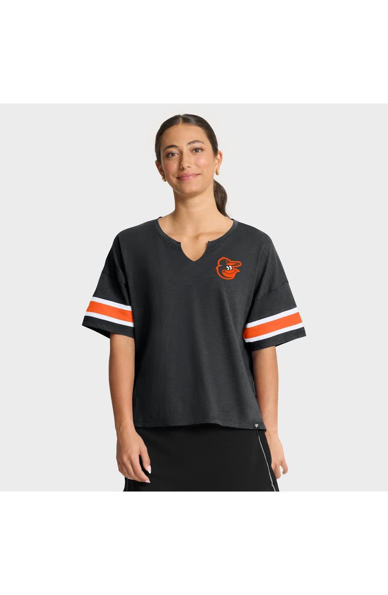 FANATICS Women's Fanatics Black Baltimore Orioles Curl Route T-Shirt, Main, color, Black