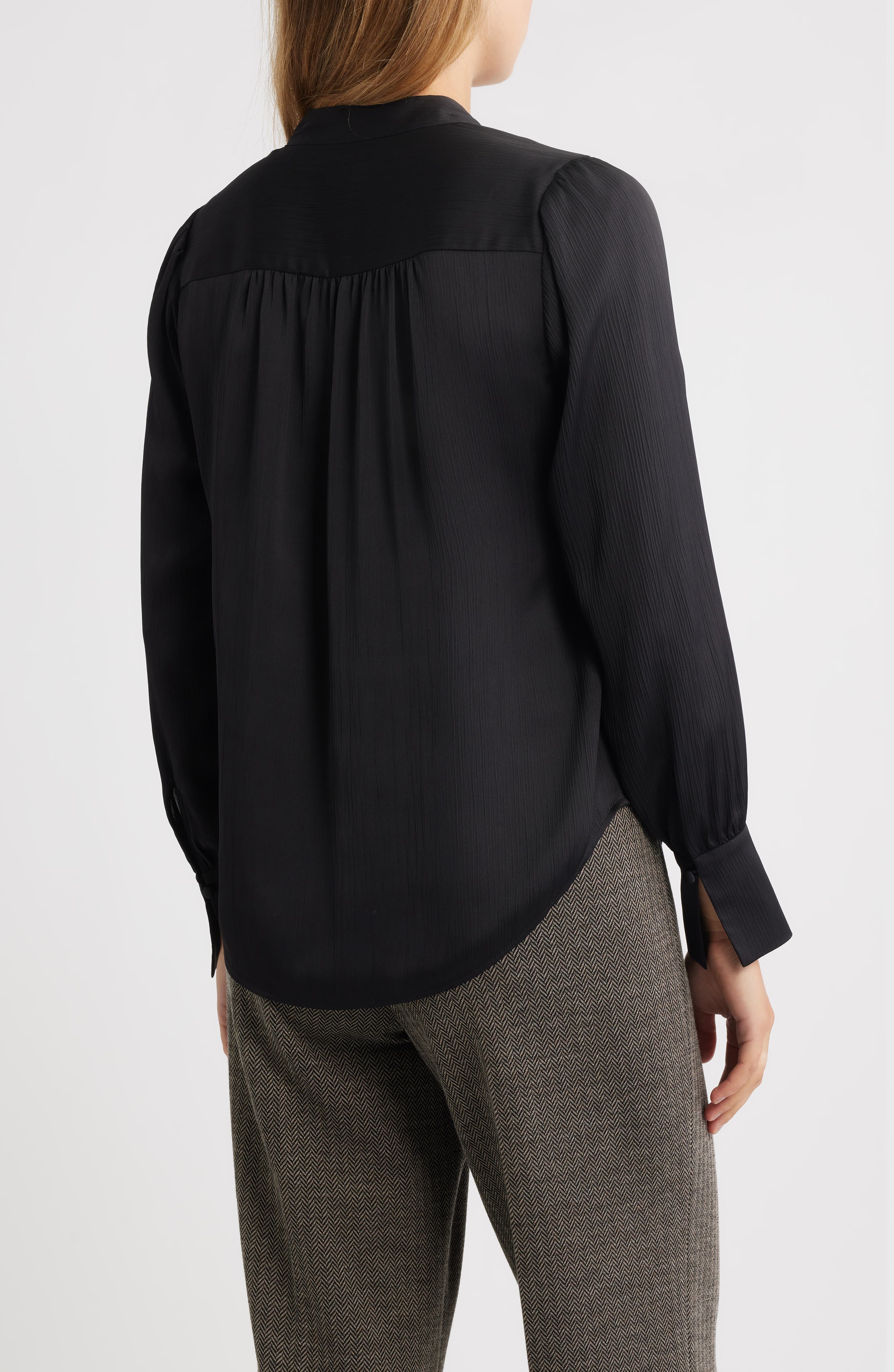 Textured Crepe Long Sleeve Top - image 2